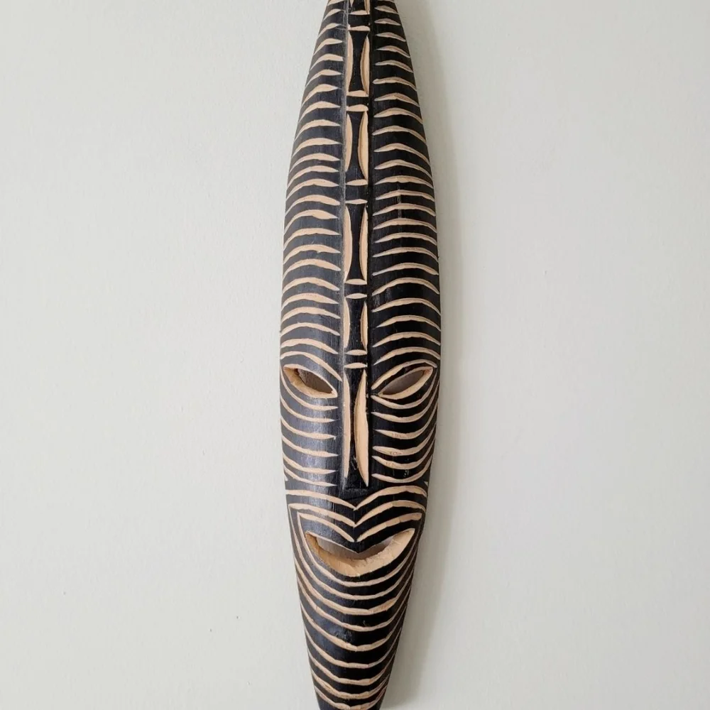 Boho Tiki wood decor wall art hanging Tribal Decor